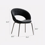 Load image into Gallery viewer, Modern Black Curved Dining Chair with Stainless Steel Legs Minimalist Accent Chair 1 Piece

