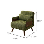 Load image into Gallery viewer, Modern Convertible Accent Chair Sofa Bed with Wood Armrests Lounge Sleeper
