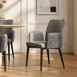 Load image into Gallery viewer, Modern Gray Upholstered Dining Chair with Armrests and Black Legs 1 Piece

