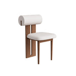 Load image into Gallery viewer, 17&#39;&#39;Mid Century Accent Chair Geometric Wood Frame Cream Boucle Upholstery
