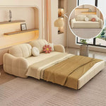 Load image into Gallery viewer, 81'' Pull-Out Convertible Storage Sofa Bed Multifunctional Sleeper Couch with Cat-Scratch-Resistant Velvet and Hidden Drawers
