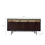 Load image into Gallery viewer, Modern Wooden Sideboard Unique Geometric Design Natural Wood Drawers Stylish Storage Cabinet
