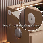 Load image into Gallery viewer, Smart Leather Nightstand with LED Ambience Light Wireless Charging Bluetooth Speaker and Digital Password Lock
