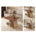 Load image into Gallery viewer, Modern Extendable Coffee Table with Walnut Finish Top and Hidden Storage Rolling Table
