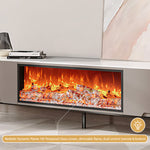 Load image into Gallery viewer, Contemporary Gray Electric Fireplace TV Stand with 3-Color LED Lights for 65 to 85-inch TVs
