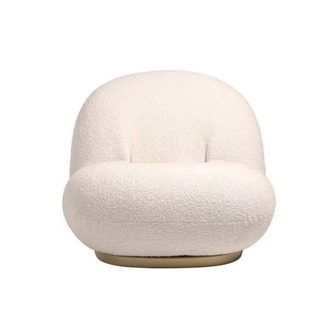 29''Cozy Bouclé Lounge Chair Creamy Comfort Softly Wrapped Aesthetic Low Profile French Relaxed Style
