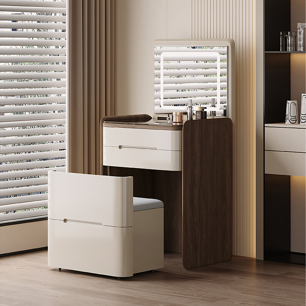 Functional Makeup Vanity Built-in Mirror Ample Storage Space-Saving Design