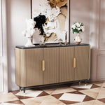 Load image into Gallery viewer, 62.4'' Modern Luxury Elegant Gray and Gold Sideboard with Shelves
