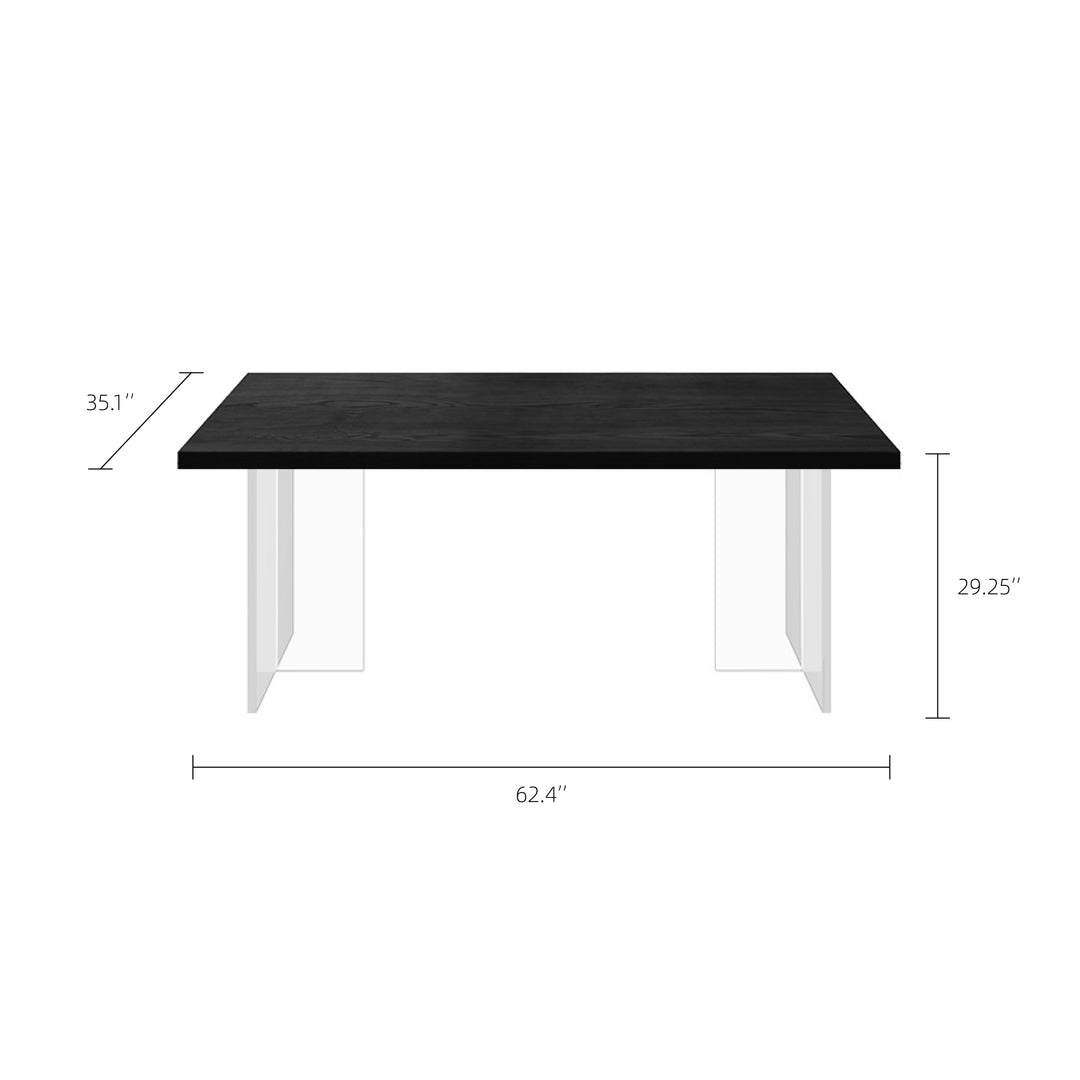 54.6''Dining Table Set with Boucle Chairs, Artistic Base, Space-Saving Design