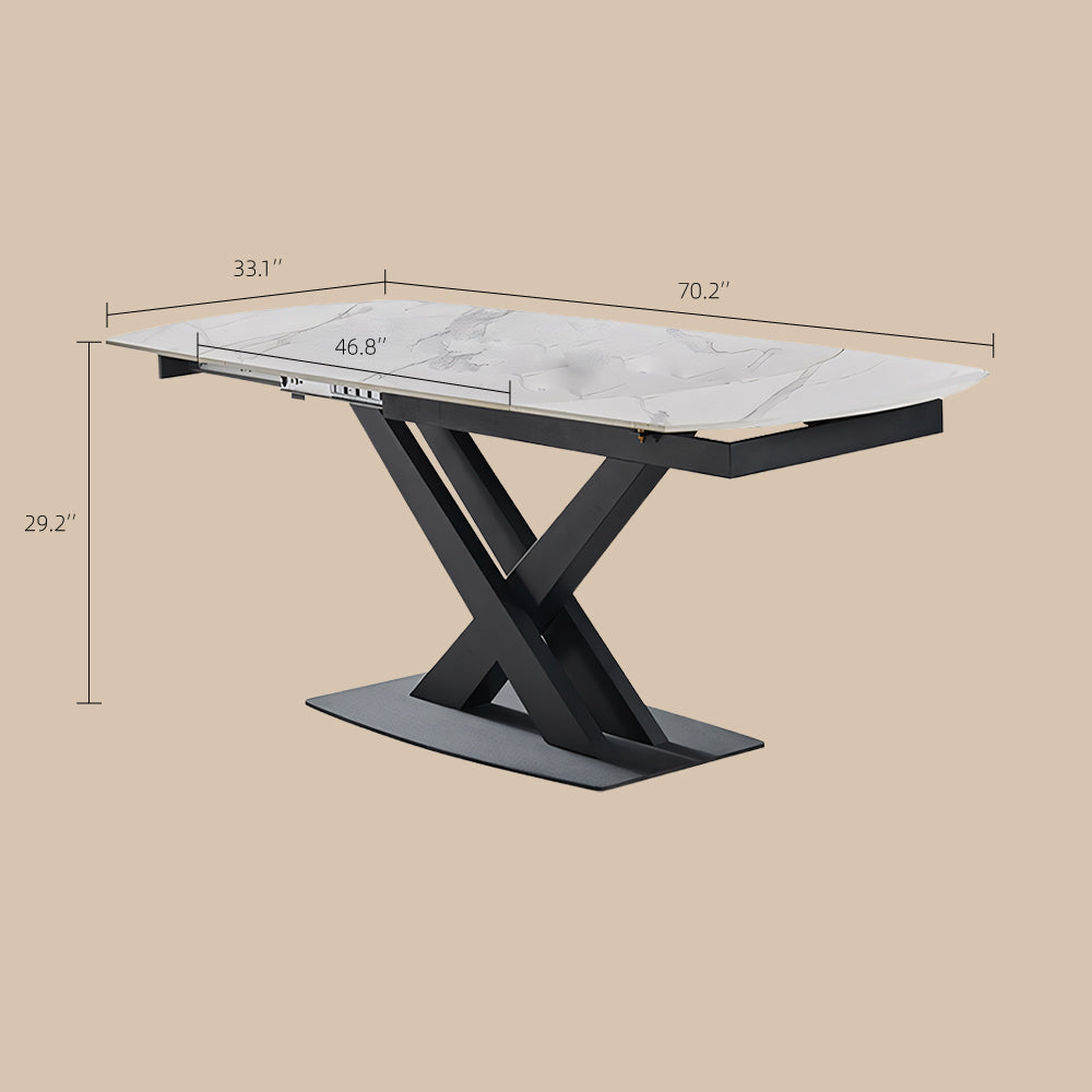 46.8"-70.2" Versatile Elegant Extending Dining Table with Rotating Top Perfect for Modern Living Spaces