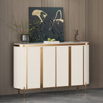 Load image into Gallery viewer, 58.5" Elegant and Modern White and Gold Sideboard Cabinet with Ample Storage
