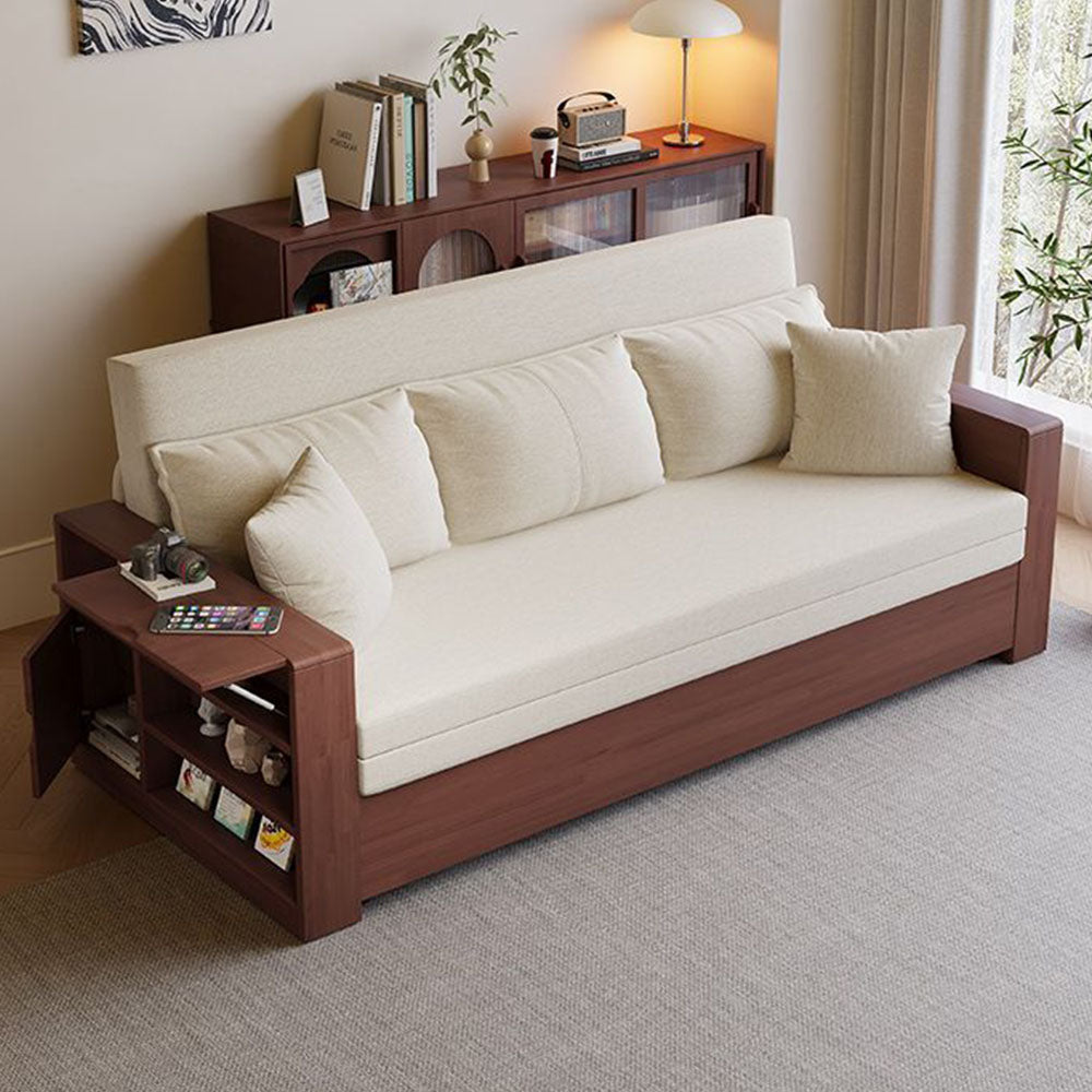 Modern Multifunctional Sofa Bed with Electric Lift Coffee Table & Storage