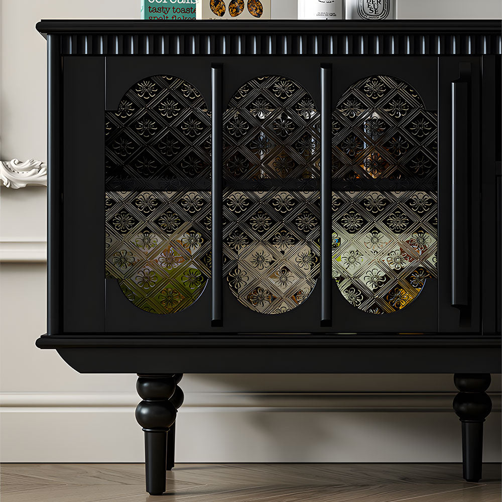 TV Stand Elegant Floral Design Classic Style with Ample Storage Space