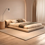 Load image into Gallery viewer, Queen Size Minimalist Japanese-Style Tatami Bed Ultra-Fiber Leather Steel-Wood Slatted Frame

