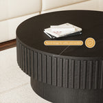 Load image into Gallery viewer, 31.2&#39;&#39; Black Round Coffee Table Textured Design Modern Minimalist Style
