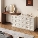 Load image into Gallery viewer, Modern 6-Drawer Dresser with Sculpted Front Panels &amp; Walnut Vanity Top Minimalist Makeup Vanity Storage Cabinet
