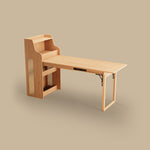 Load image into Gallery viewer, 69'' Rattan Dining Cabinet Table Set Foldable Storage Multi-Chair Design Solid Wood Finish
