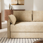 Load image into Gallery viewer, 65.52&quot; Compressed Sofa Convertible Sofa Bed Wrinkle-resistant Linen Lightweight Loveseat Wooden Armrest
