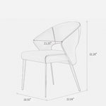 Load image into Gallery viewer, 2PCS Modern Curved Upholstered Dining Chair Leather Accent Armchair with Black Metal Legs
