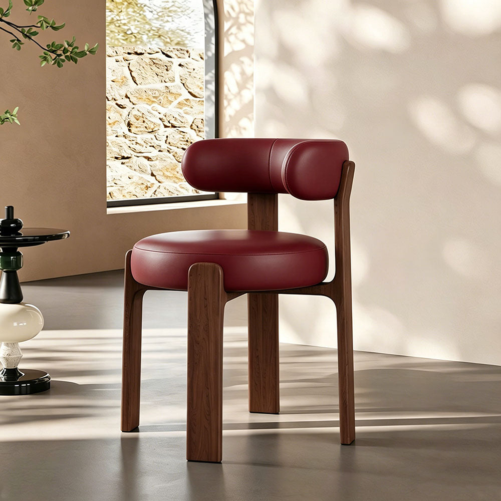 Set of 2 Modern Sculptural Dining Chair Upholstered Seat Minimalist Accent Chair with Metal Frame