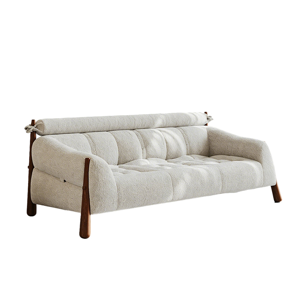 Modern Bouclé Upholstered Wooden Frame Lounge Sofa