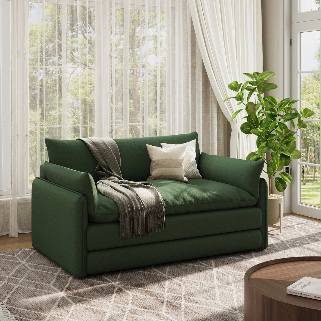 66'' Convertible Folding Sofa Chair One-Click Bed Soft Sponge Padding Modern Minimalist Style
