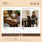 Load image into Gallery viewer, Rectangular Dining Table Mid Century Style Solid Wood Veneer Legs Clear Wood Grain Surface Strong Texture Design
