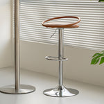 Load image into Gallery viewer, Modern Swivel Adjustable Bar Stool Set of 2 Brown Upholstered Seats Stainless Steel Base
