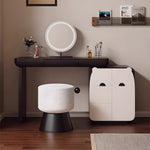 Load image into Gallery viewer, Modern Makeup Vanity Table with LED Round Mirror Storage Cabinet
