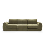 Load image into Gallery viewer, 101&#39;&#39;Convertible Sofa Bed Three Seater Olive Green Upholstered Tufted Cushion Modern Curved Arm Modular Design

