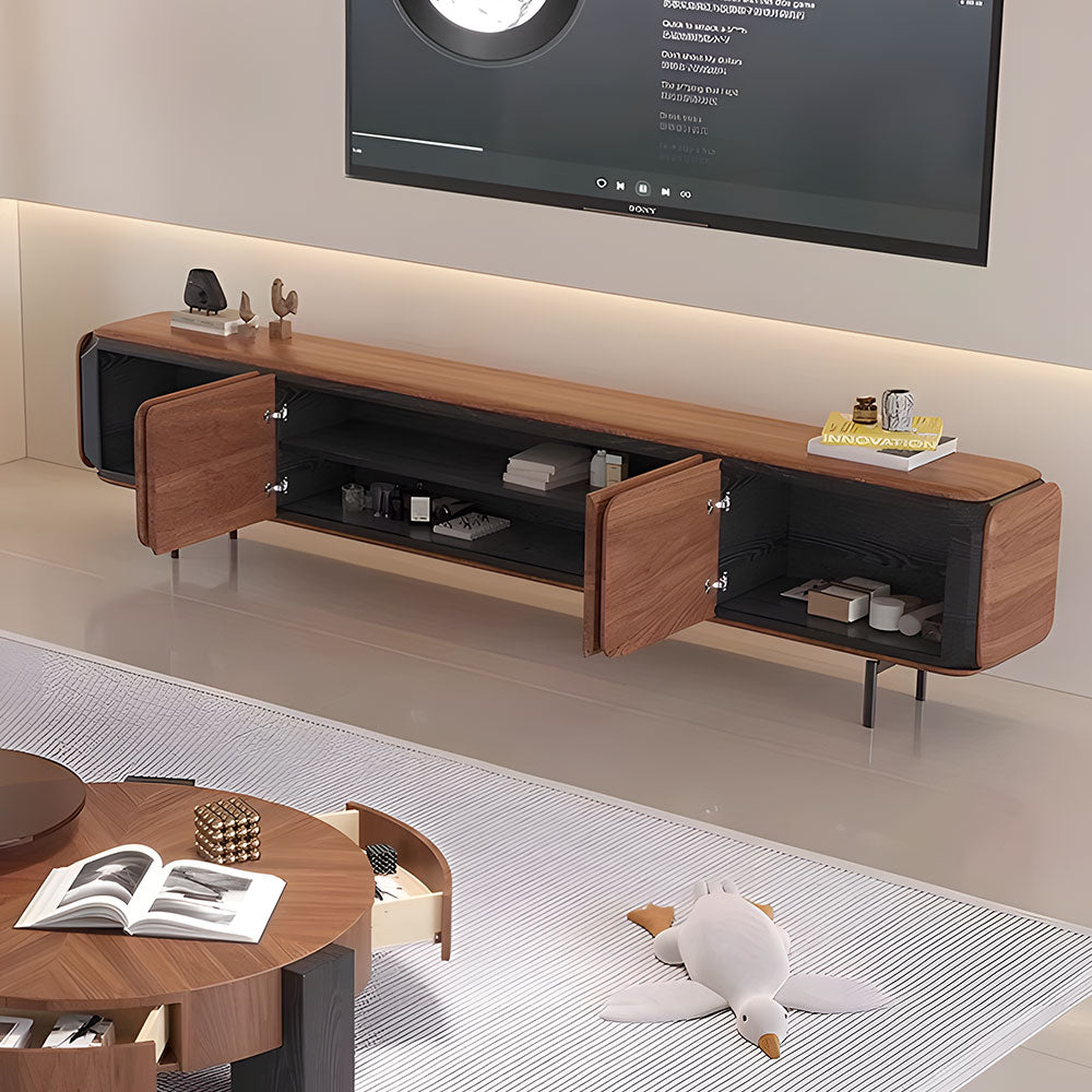 TV Stand Wooden TV Cabinet Modern Design Spacious Storage Elegant Aesthetic