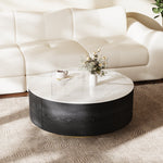 Load image into Gallery viewer, 33.15″ Round Coffee Table with Black Base Modern Minimalist Design Durable and Elegant for Living Room
