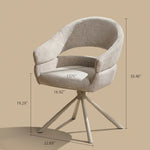 Load image into Gallery viewer, Modern Swivel Upholstered Dining Chair Curved Back Accent Chair with Metal Base
