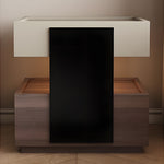 Load image into Gallery viewer, Modern Two Tier Bedside Table with Drawer Tray Top Nightstand Wood Storage Bedside Cabinet
