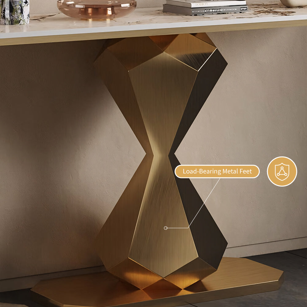 Luxe Gold Accent Console Table for Modern Entryways
