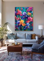 Load image into Gallery viewer, Symphony of Irises Colorful Impressionist Flower Canvas Handcrafted Painting
