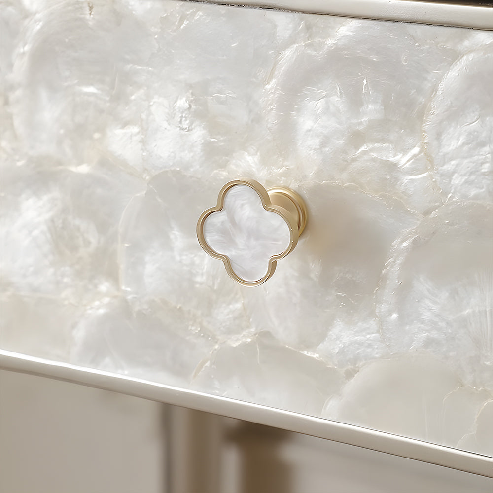 45.6'' Modern Luxury Vanity Desk Shell Inlay Finish Makeup Table with Mirror and Drawers