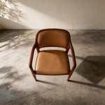 Load image into Gallery viewer, Modern Walnut Wood Dining Chair with Brown Upholstered Seat and Back 1 Piece
