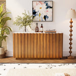 Load image into Gallery viewer, 54.6'' Modern Fluted Wood Sideboard Cabinet with Warm Natural Finish
