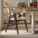 Load image into Gallery viewer, Modern Upholstered Dining Chair with Solid Wood Frame and Armrests 1 Piece
