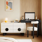 Load image into Gallery viewer, Modern Makeup Vanity Table Set with Mirror Stool &amp; Storage Cabinet
