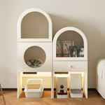 Load image into Gallery viewer, Modern Arched Pet Storage Cabinet Cat House Feeding Station Multi Functional Storage Unit
