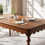 Load image into Gallery viewer, 54&#39;&#39;Vintage Carved Dining Table Solid Wood Build Elegant Silhouette Multi-Scene Use
