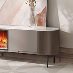Load image into Gallery viewer, Contemporary Gray Electric Fireplace TV Stand with 3-Color LED Lights for 65 to 85-inch TVs
