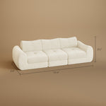 Load image into Gallery viewer, 101&#39;&#39; Convertible Sofa Bed Three Seater Olive Green Upholstered Tufted Cushion Modern Curved Arm Modular Design
