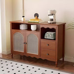 Load image into Gallery viewer, Walnut Sideboard Rattan Arched Doors Ideal Storage Solution for Dining Room and Kitchen
