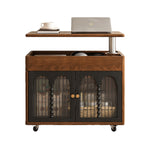Load image into Gallery viewer, 46&#39;&#39;Vintage Flip-Top Coffee Table with Storage | Solid Wood Texture + Hidden Drawer + Castor Wheels
