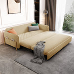 Load image into Gallery viewer, Sofa Bed Solid Wood Metal Frame Velvet Upholstery Storage Drawer Convertible
