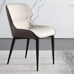 Load image into Gallery viewer, Set of 2 Modern Elegant Dining Chairs Premium Leather Upholstery with Sleek Metal Legs
