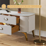 Load image into Gallery viewer, Modern White Electric Fireplace TV Stand with 3-Color LED Lights for 65 to 85-inch TVs
